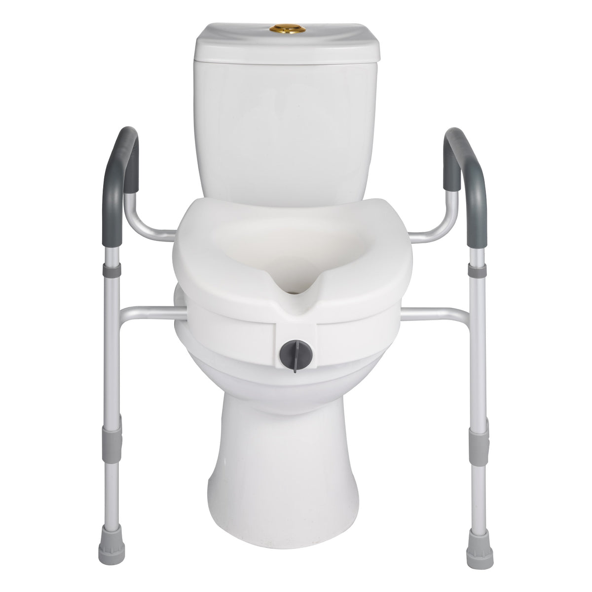 Adjustable 5-Inch Raised Toilet Seat with Padded Arms