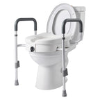 Adjustable 5-Inch Raised Toilet Seat with Padded Arms