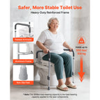 Adjustable 5-Inch Raised Toilet Seat with Padded Arms
