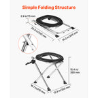 Portable Camping Toilet with Folding Frame
