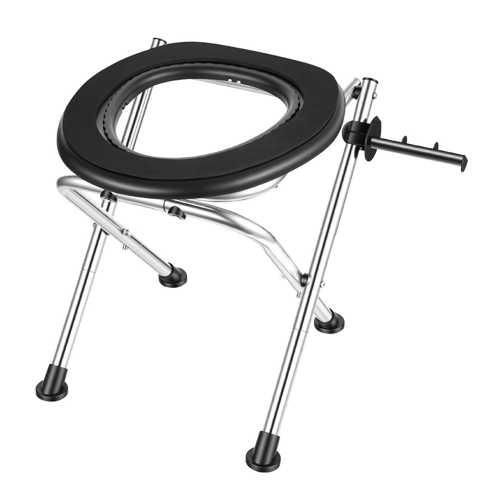 Portable Camping Toilet with Folding Frame