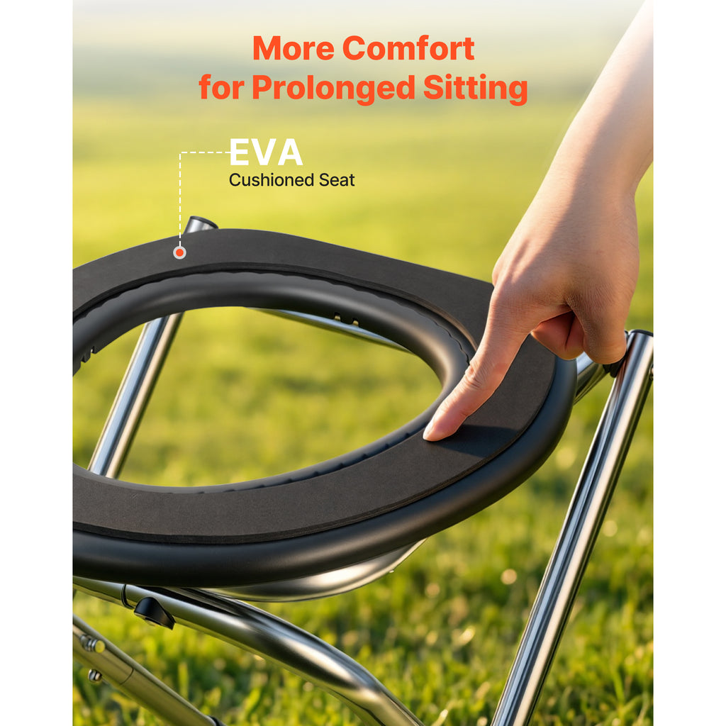 Portable Camping Toilet with Folding Frame