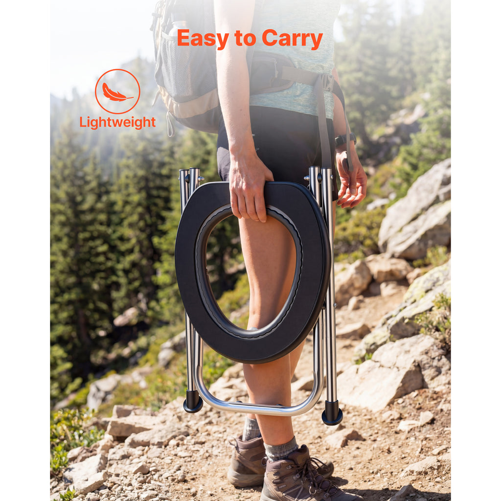 Portable Camping Toilet with Folding Frame