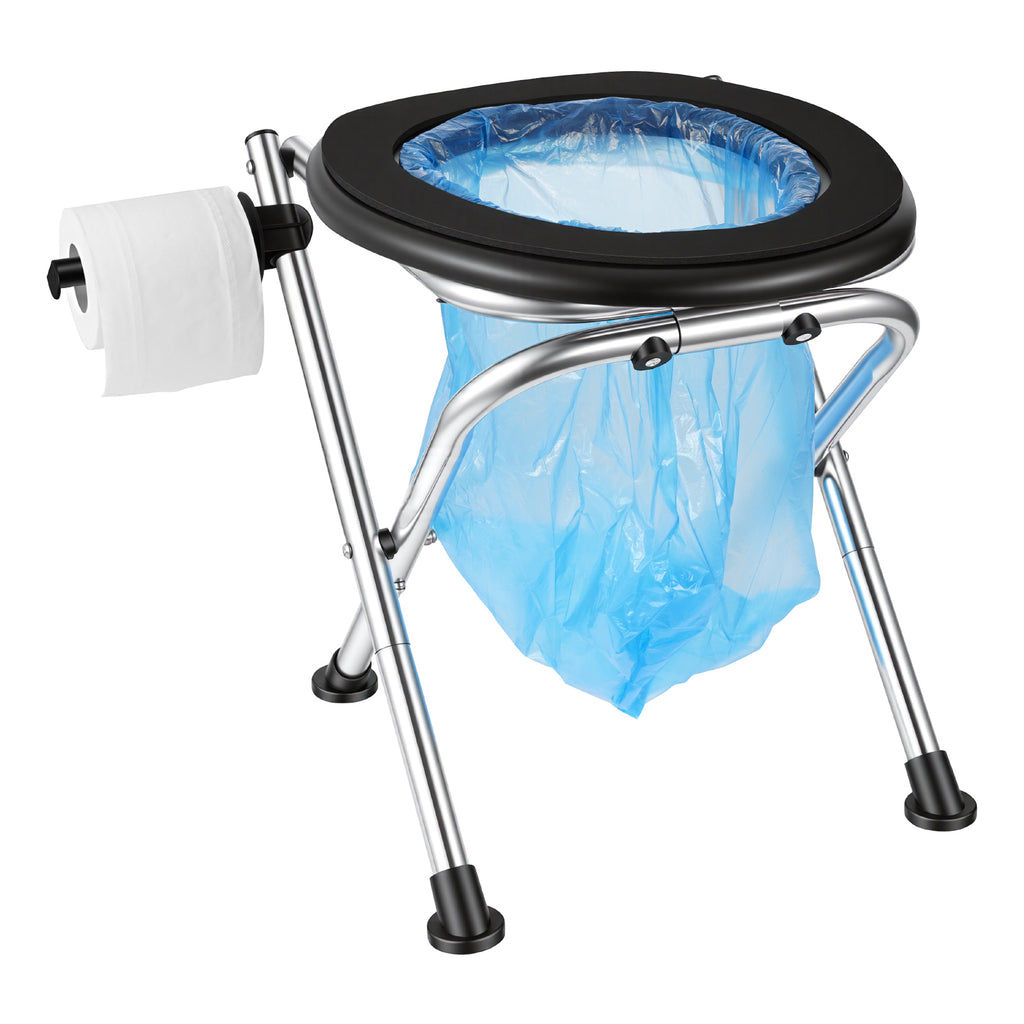 Portable Camping Toilet with Folding Frame