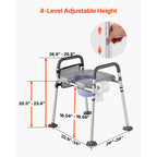Adjustable 4-in-1 Bedside Commode Chair