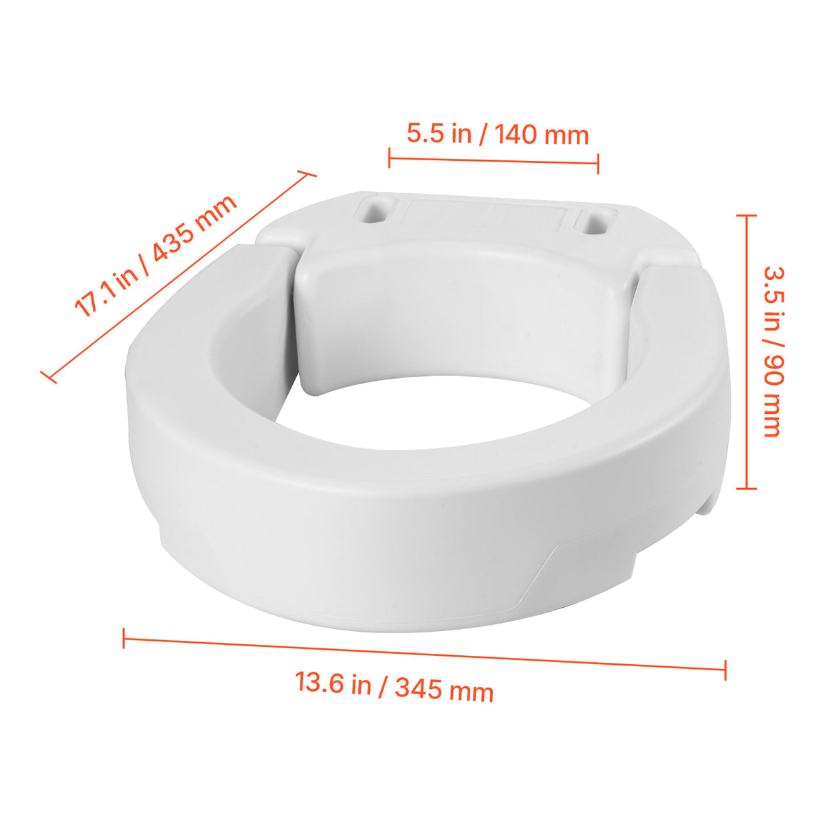 3.5-Inch Lift Raised Toilet Seat Riser