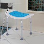 Adjustable Shower Chair with Curved Seat, 6 Height Settings & Non-Slip Feet