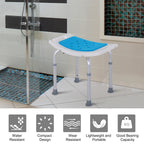 Adjustable Shower Chair with Curved Seat, 6 Height Settings & Non-Slip Feet