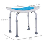 Adjustable Shower Chair with Curved Seat, 6 Height Settings & Non-Slip Feet
