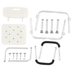 Shower Chair with Removable Arms, Adjustable Aluminum Bath Seat