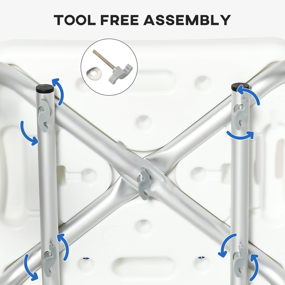 Adjustable Padded Shower Chair with Arms & Back
