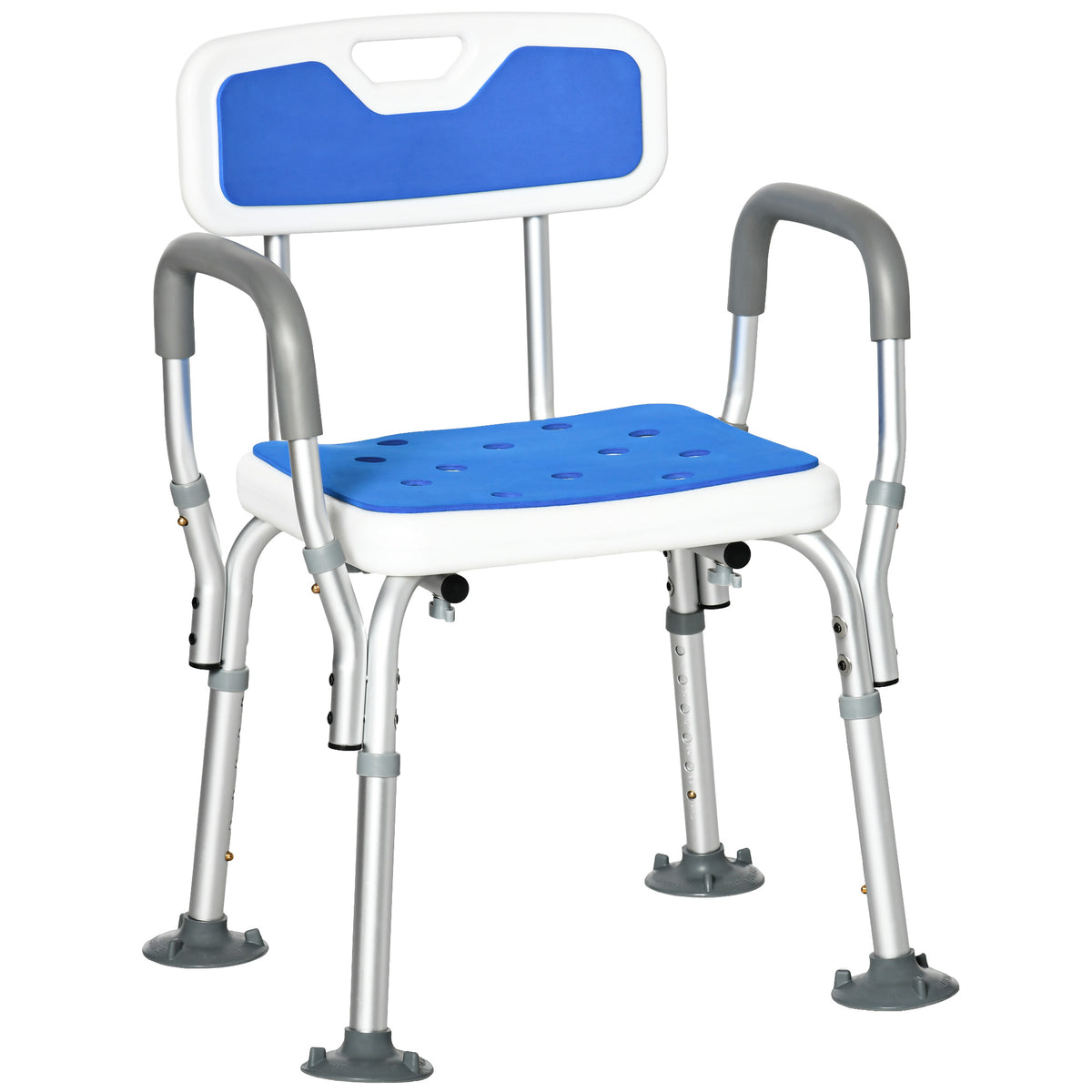 Adjustable Padded Shower Chair with Arms & Back