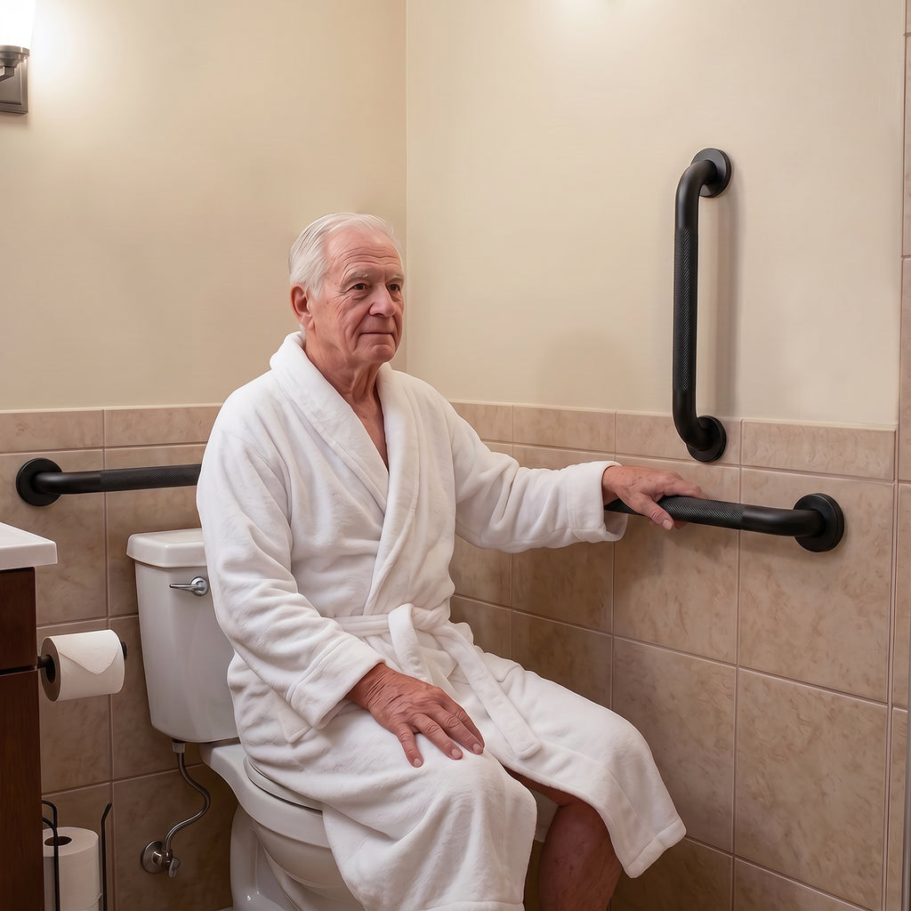 2 Pack 1.25'' Stainless Steel Safety Grab Bars for Bathtub and Showers with Knurled Grip