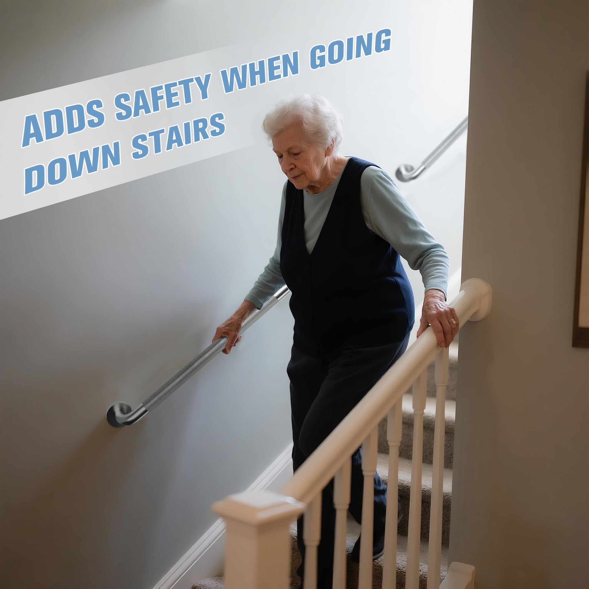 1'' Brushed Nickel Shower Grab Bars for Seniors