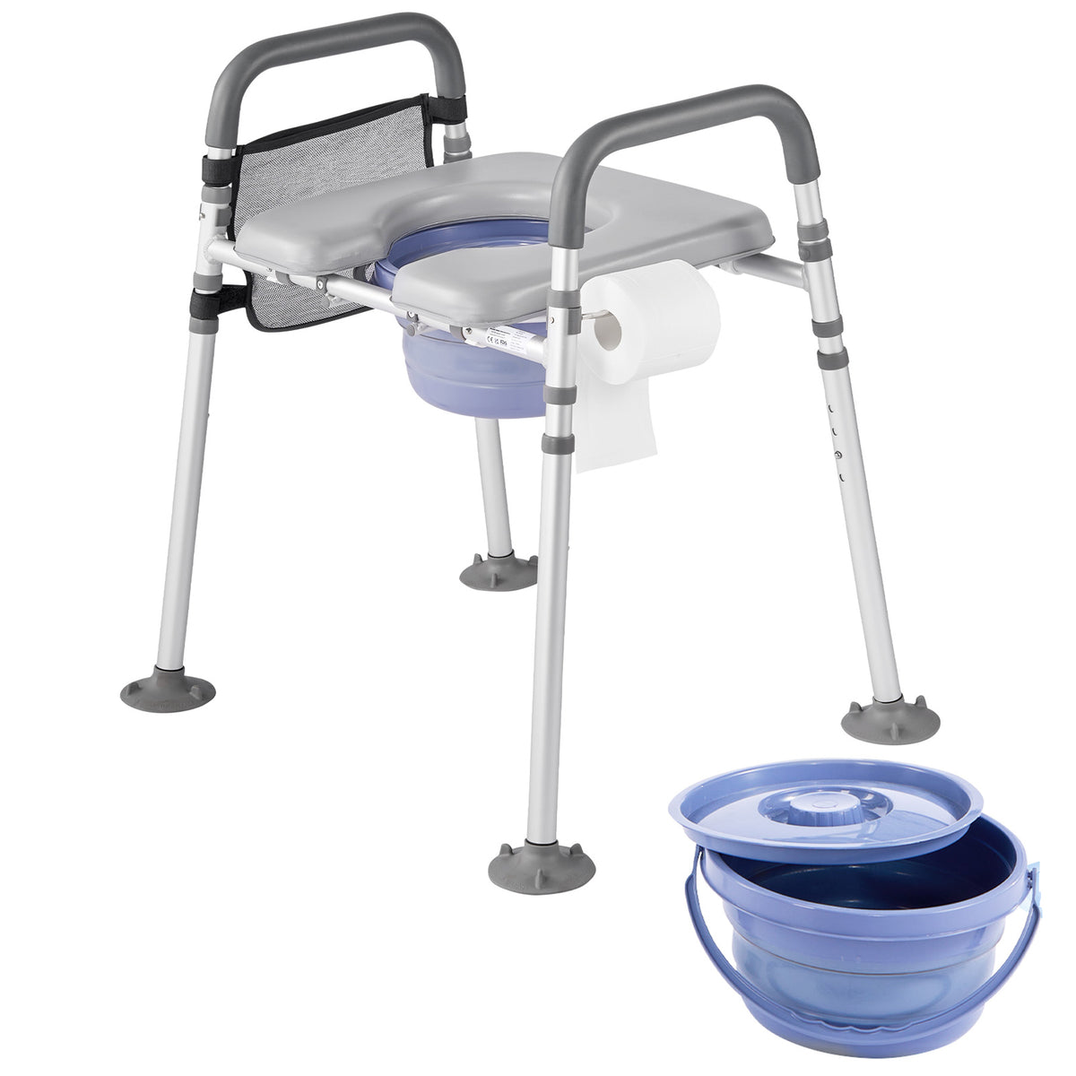 Adjustable 4-in-1 Bedside Commode Chair