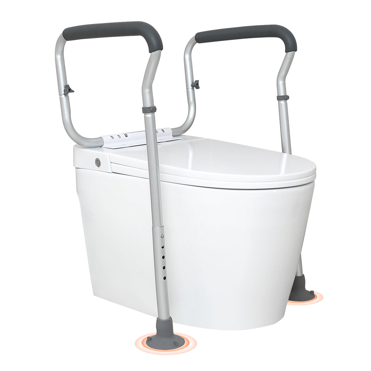 Adjustable Toilet Safety Rails with Padded Armrests