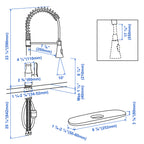 ijdd Commercial Pull Down Kitchen Faucet for Home Kitchens, Black