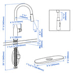 IJDD Pull Down Kitchen Faucet for Home Kitchens, Brushed Nickel