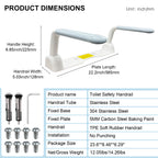 Toilet Safety Rails for Seniors with Flip-Up Armrests