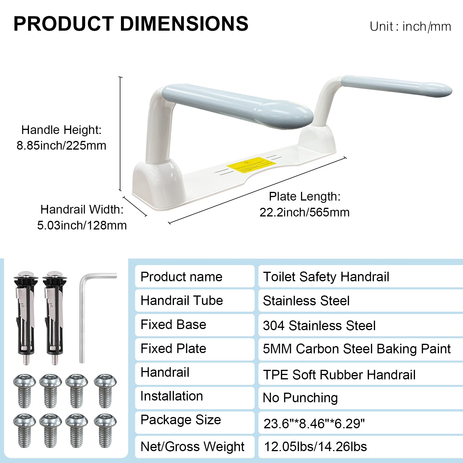 Toilet Safety Rails for Seniors with Flip-Up Armrests