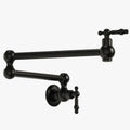 IJDD Wall-Mounted Kitchen Faucet (Suitable for Large Pots and Cookware), Black
