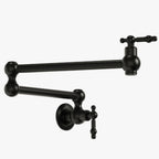 IJDD Wall-Mounted Kitchen Faucet (Suitable for Large Pots and Cookware), Black