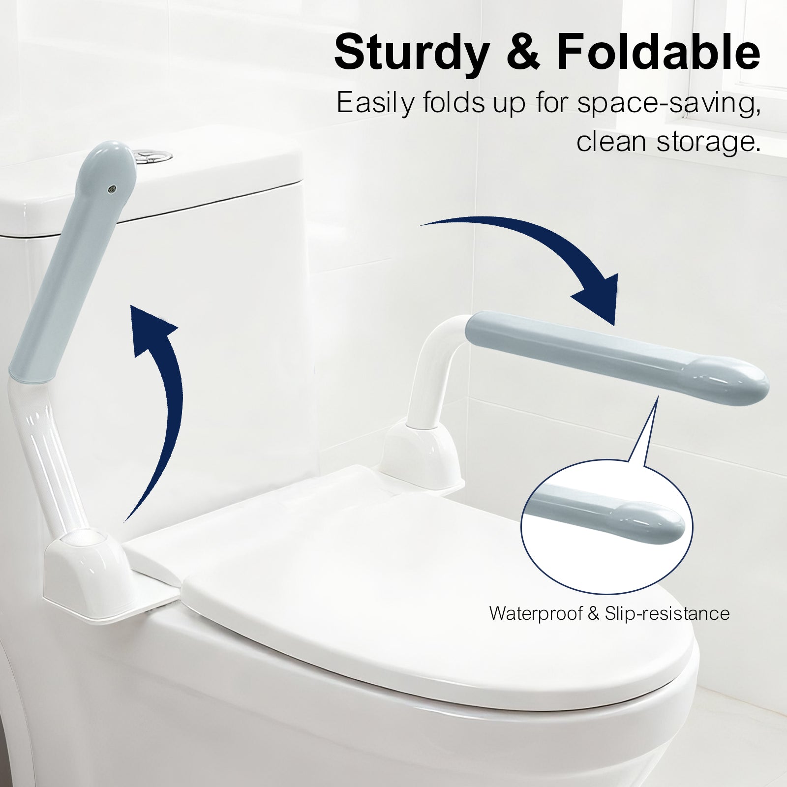Toilet Safety Rails for Seniors with Flip-Up Armrests