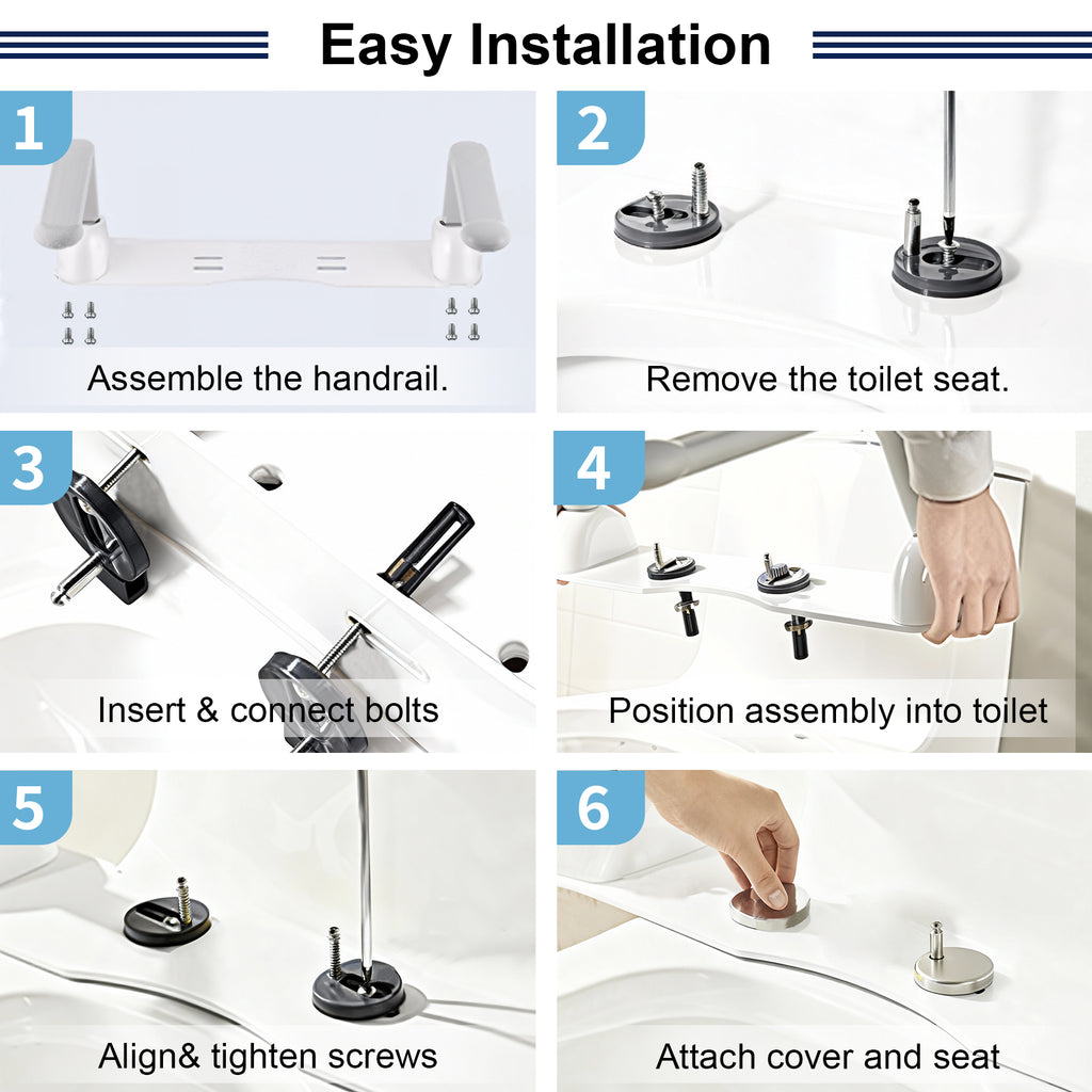 Toilet Safety Rails for Seniors with Flip-Up Armrests