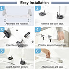 Toilet Safety Rails for Seniors with Flip-Up Armrests