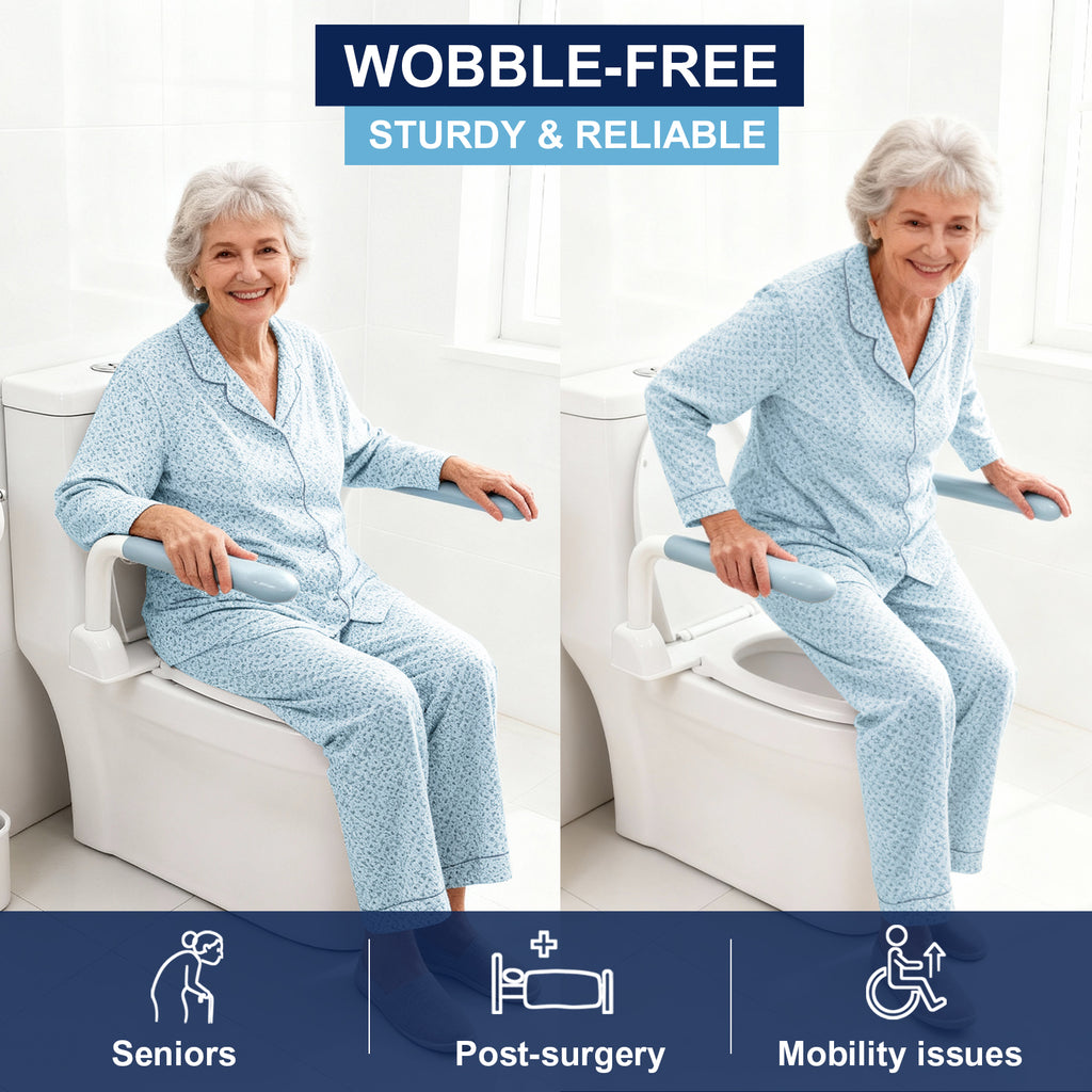 Toilet Safety Rails for Seniors with Flip-Up Armrests